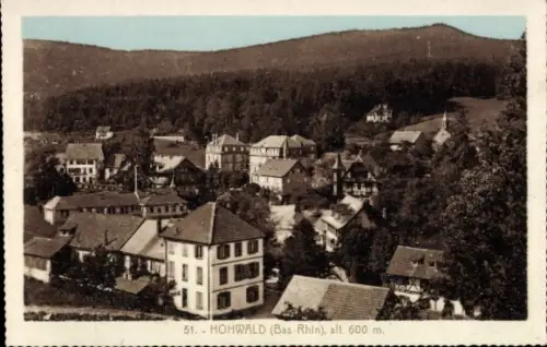 Ak Le Hohwald Elsass Bas Rhin,  Bas-Rhin, Häuser, Wald, 600 m Höhe