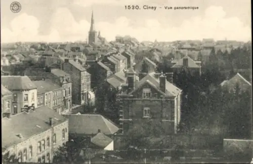 Ak Ciney Wallonien Namur, Panoramablick auf  Häuser, Kirche, Landschaft