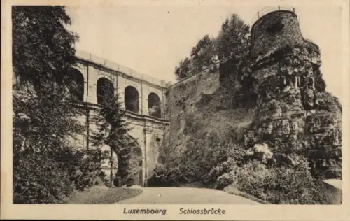 Ak Luxembourg Luxemburg, Fort Thüngen, Trois Gland, Drei Eicheln, Dräi Eechelen, Schlossbrücke, L