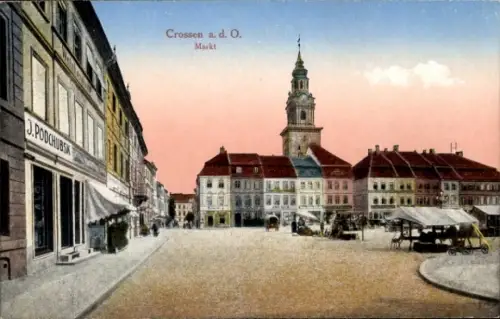 Ak Krosno Odrzańskie Crossen Oder Ostbrandenburg, Marktplatz