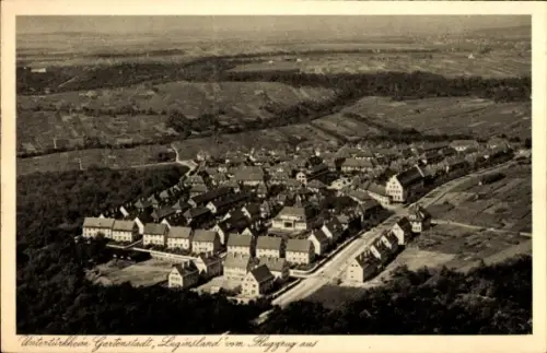 Ak Untertürkheim Stuttgart in Württemberg, Fliegeraufnahme von Luginsland