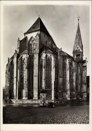 Ak Augsburg in Schwaben, Augsburg Dom, Ostchor,  Architektur, schwarz-weiß Fotografie
