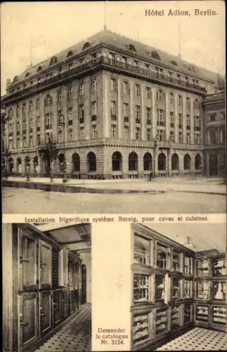 Ak Berlin Mitte, Hotel Adlon, Kühlsysteme Firma A. Borsig, Tegel