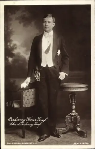 Ak Erzherzog Franz Josef von Österreich, Sohn des Erzherzog Josef, Portrait