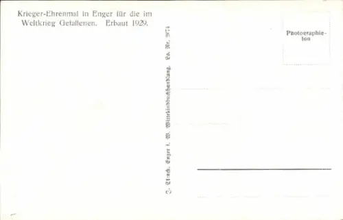 Ak Enger in Westfalen, Kriegerehrenmal