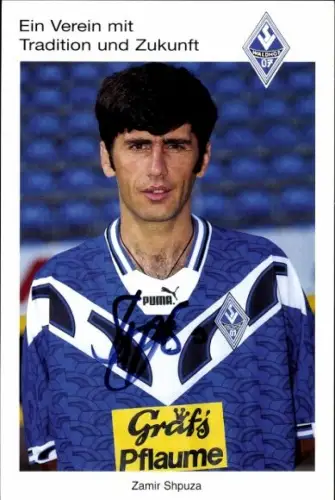 Autogrammkarte Fußballer Zamir Shpuza, SV Waldhof Mannheim 07, Autogramm
