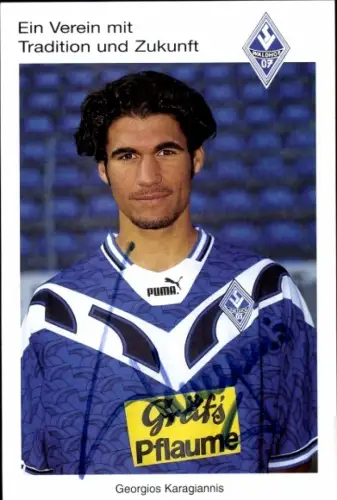 Autogrammkarte Fußballer Georgios Karagiannis, SV Waldhof Mannheim 07, Autogramm
