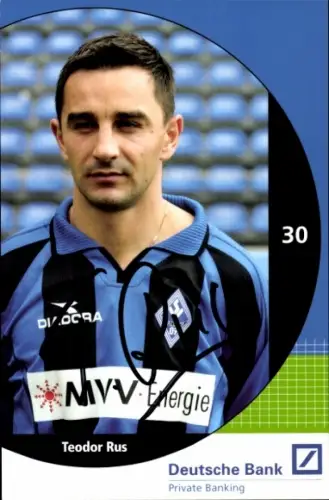 Autogrammkarte Fußballer Teodor Rus, SV Waldhof Mannheim 07, Autogramm