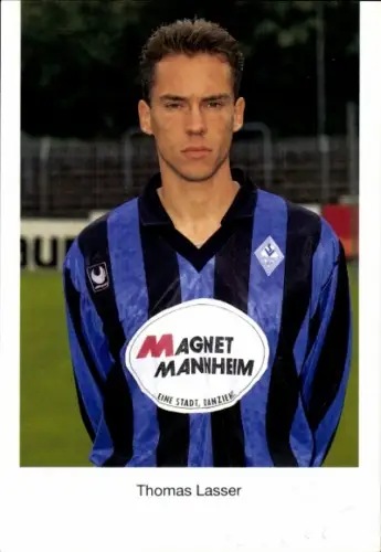 Autogrammkarte Fußballer Thomas Lasser, SV Waldhof Mannheim 07, Autogramm