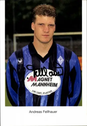 Autogrammkarte Fußballer Andreas Fellhauer, SV Waldhof Mannheim 07, Autogramm