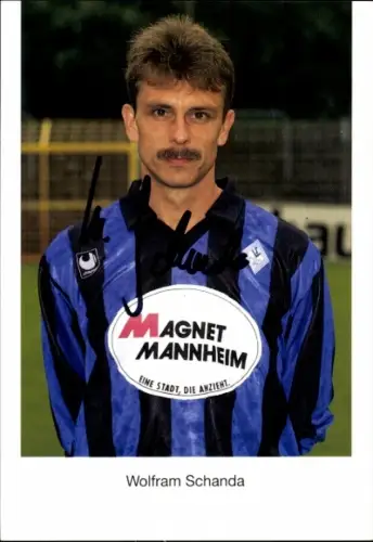 Autogrammkarte Fußballer Wolfram Schanda, SV Waldhof Mannheim 07, Autogramm