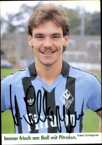 Autogrammkarte Fußballer Volker Schlappner, SV Waldhof Mannheim 07, Autogramm