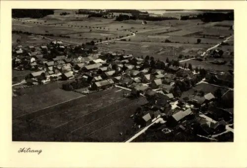 Ak Aitrang in Schwaben, Luftaufnahme von  viele Häuser, Felder, Straßen