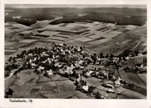 Ak Martinlamitz Schwarzenbach an der Saale Oberfranken, Fliegeraufnahme