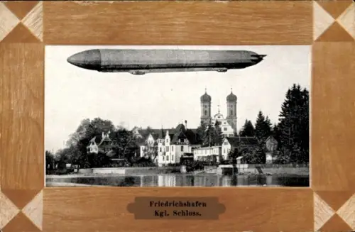 Passepartout Ak Friedrichshafen am Bodensee, Schloss, Zeppelin