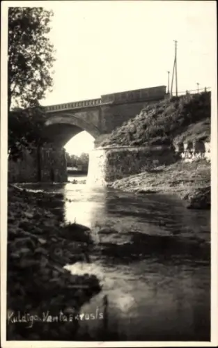 Foto Ak Kuldīga Goldingen Lettland, Fluss, Brücke