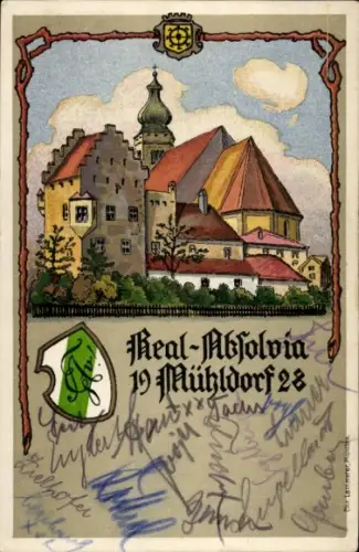 Studentika Ak Real-Absolvia Mühldorf 1928, Wappen