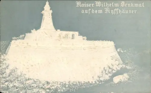 Relief Ak Steinthaleben Kyffhäuserland in Thüringen, Kyffhäuser, Kaiser Wilhelm Denkmal