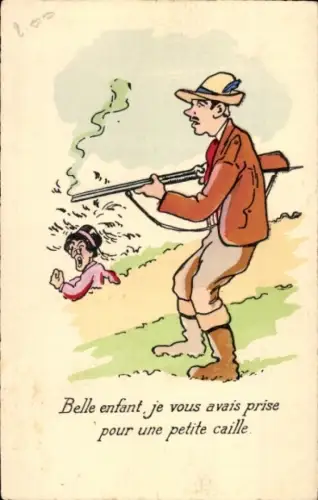 Ak Jagd, Jäger mit Gewehr, Waffe, Verärgerte Frau, Humor