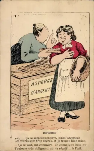 Ak Gespräch zweier Frauen, Händlerin