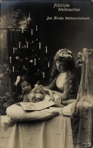 Ak Frohe Weihnachten, Des Kindes Weihnachtstraum, Tannenbaum