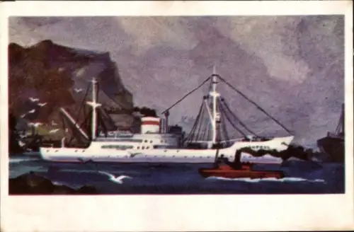 Künstler Ak Forschungsschiff Witjas, Dampfer, Frachtschiff