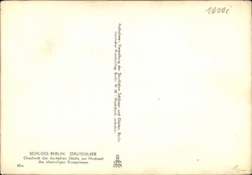 Ak Berlin Mitte, Schloss, Städtesilber