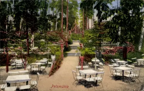 Ak Siegmar Reichenbrand Chemnitz in Sachsen, Pelzmühle, Terrasse