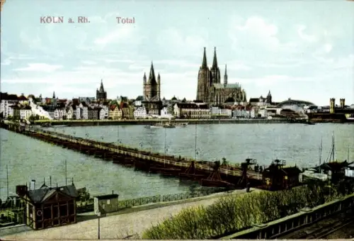 Ak Köln am Rhein, Köln am Rhein, Flussansicht, Stadtansicht,  Gebäude