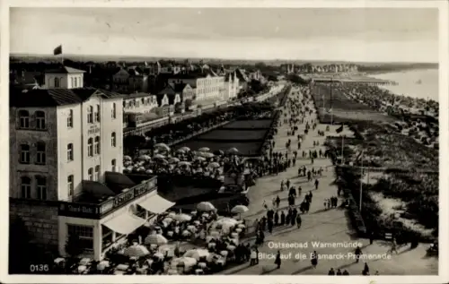 Ak Ostseebad Warnemünde Rostock, Bismarckpromenade, Strand-Diele