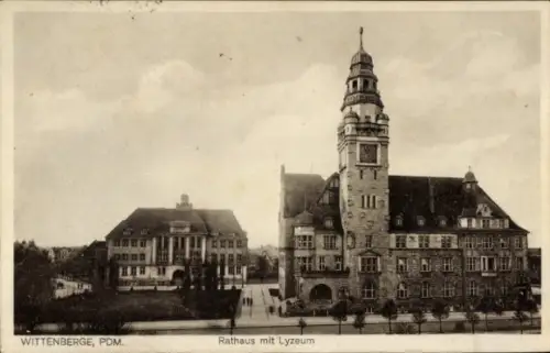 Ak Wittenberge an der Elbe Prignitz, Rathaus mit Lyzeum