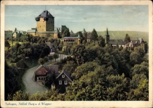 Ak Burg an der Wupper Solingen, Schloss Burg,  Wupper, Landschaft, 