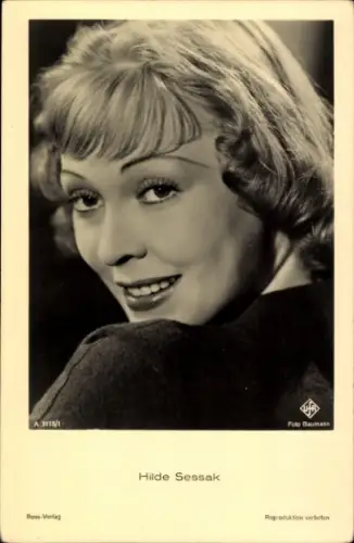 Ak Schauspielerin Hilde Sessak, Portrait, Ufa Film, Ross Verlag A 3115 1