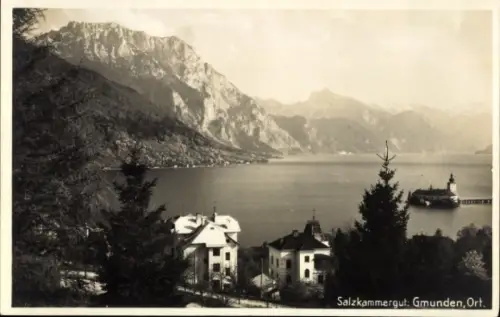 Ak Gmunden am Traunsee Salzkammergut Oberösterreich, Schöne Landschaft,  Salzkammergut, See, Berg