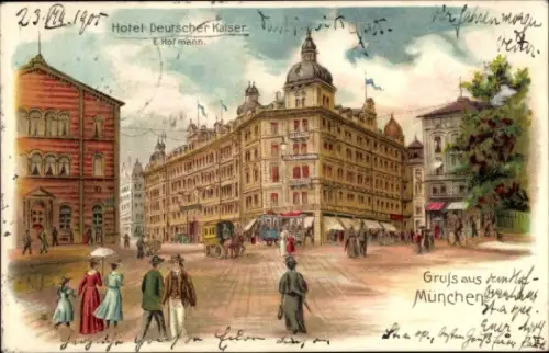 Ganzsachen Litho München, Hotel Deutscher Kaiser, Inh. E. Hofmann, PP 15 F22