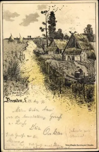 Künstler Ak Giese, Max, Dresden, ländliche Darstellung 
