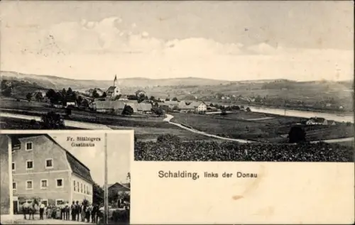 Ak Schalding Passau in Niederbayern, Panorama, Gasthaus Fr. Sittinger