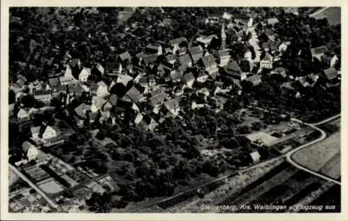 Ak Waiblingen in Württemberg, Luftaufnahme von Steinenberg, viele Dächer, ländliche Umgebung