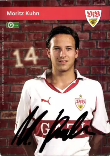 Autogrammkarte Fußballer Moritz Kuhn, VfB Stuttgart, Autogramm