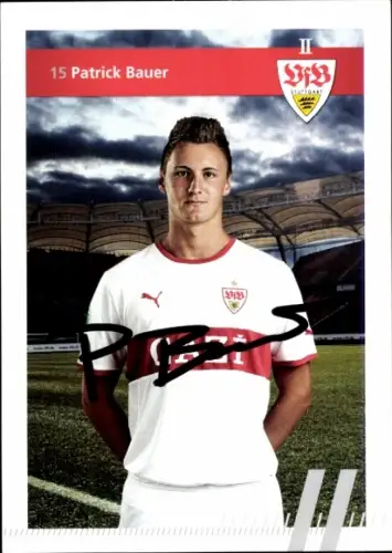 Autogrammkarte Fußballer Patrick Bauer, VfB Stuttgart, Autogramm