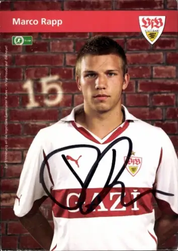 Autogrammkarte Fußballer Marco Rapp, VfB Stuttgart, Autogramm