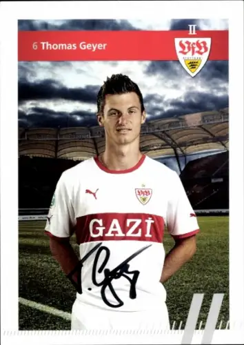 Autogrammkarte Fußballer Thomas Geyer, VfB Stuttgart, Autogramm