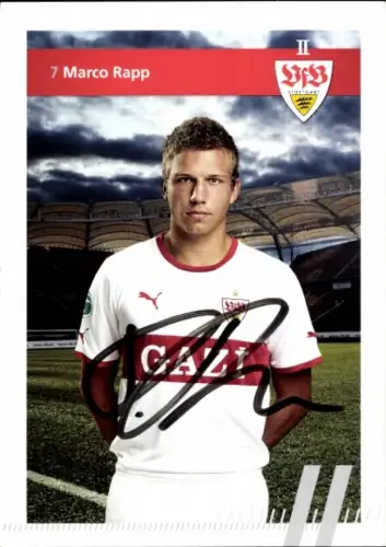 Autogrammkarte Fußballer Marco Rapp, VfB Stuttgart, Autogramm
