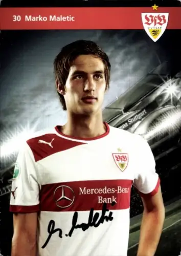 Autogrammkarte Fußballer Marko Maletic, VfB Stuttgart, Autogramm