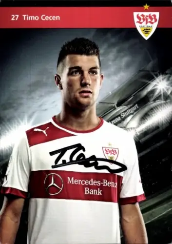 Autogrammkarte Fußballer Timo Cecen, VfB Stuttgart, Autogramm