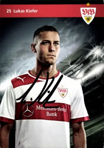 Autogrammkarte Fußballer Lukas Kiefer, VfB Stuttgart, Autogramm