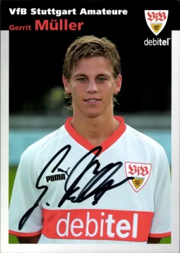 Autogrammkarte Fußballer Gerrit Müller, VfB Stuttgart, Autogramm
