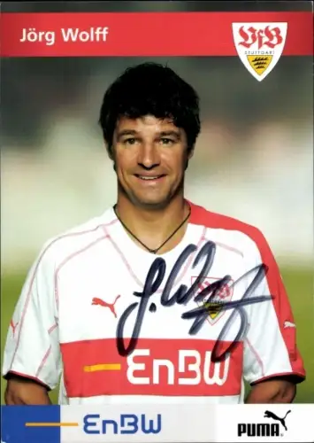 Autogrammkarte Fußballer Jörg Wolff, VfB Stuttgart, Autogramm