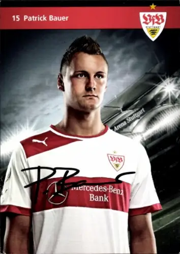 Autogrammkarte Fußballer Patrick Bauer, VfB Stuttgart, Autogramm