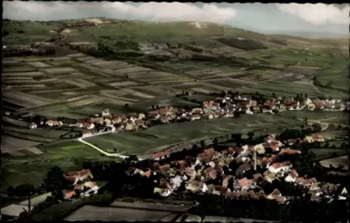 Ak Aufkirchen bei Wassertrüdingen Gerolfingen in Mittelfranken Bayern, Fliegeraufnahme